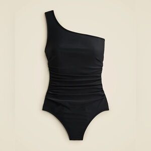 J. Crew Sleek Ruched One Shoulder One Piece Swimsuit